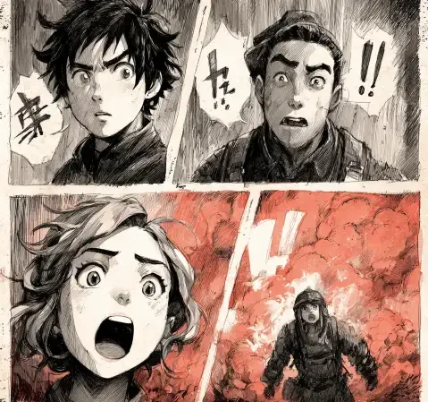 校园青春题材漫画条目封面，天台与放学后的走廊